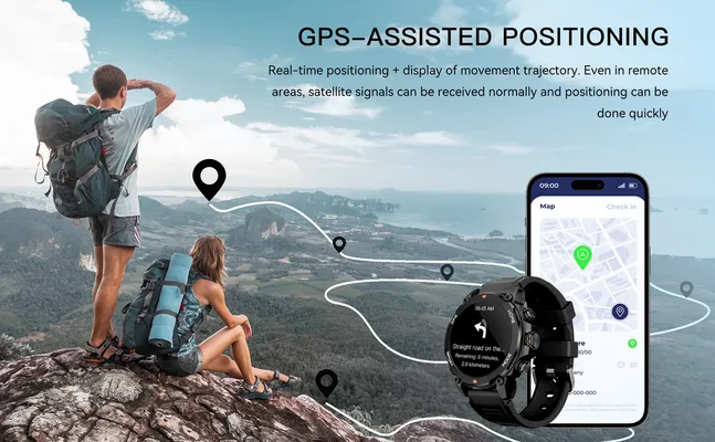 INTIME smartwatch G6 με 2x λουράκια, heart rate, 1.43" AMOLED, GPS, 5ATM/IP69, titanium black