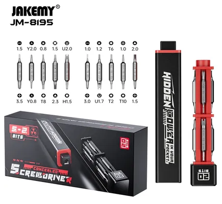 JAKEMY σετ κατσαβίδι ακριβείας JM-8195 με 10x δίπλες μύτες, μαγνητικό