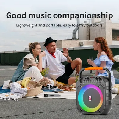JYX φορητό ηχείο T26-T με 2x μικρόφωνα, 20W, 4000mah, LED, μαύρο