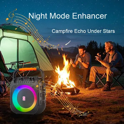 JYX φορητό ηχείο T26-T με 2x μικρόφωνα, 20W, 4000mah, LED, μαύρο