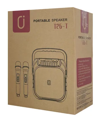 JYX φορητό ηχείο T26-T με 2x μικρόφωνα, 20W, 4000mah, LED, μαύρο