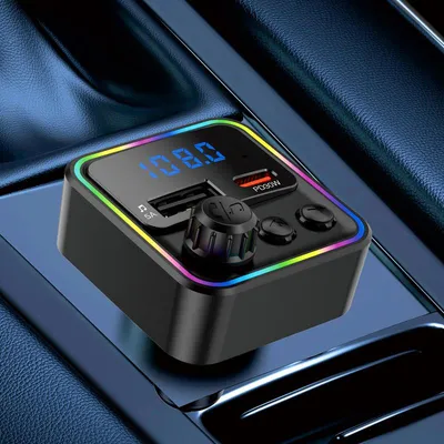 KAKUSIGA FM transmitter & φορτιστής KSC-1982, USB/USB-C, 55W, Bluetooth, μαύρο