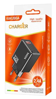 KAKUSIGA φορτιστής τοίχου KSC-1235, USB, 12W, μαύρος