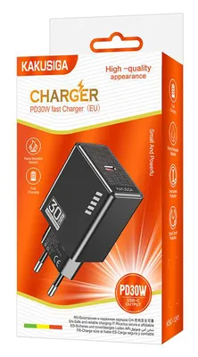 KAKUSIGA φορτιστής τοίχου KSC-1241, USB-C, 30W, μαύρος