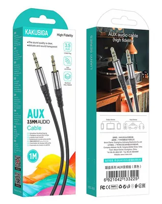 KAKUSIGA καλώδιο ήχου 3.5mm KSC-892, AUX, 1m, μαύρο