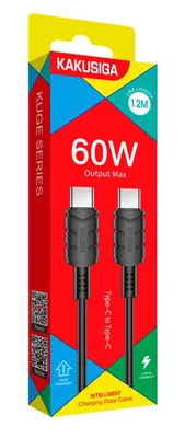 KAKUSIGA καλώδιο USB-C σε USB-C KSC-710, 60W, 480Mbps, 1.2m, μαύρο