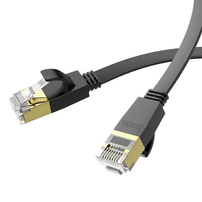 Καλώδιο Δικτύου Hoco US07 General Pure Copper Cat 6 UTP Πλακέ Καλώδιο 1Gbps 3m Μαύρο
