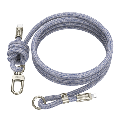Καλώδιο Φόρτισης/Λουράκι Λαιμού Hoco GH7 USB-C to Lightning PD20W Braided Μπλε 1.8m