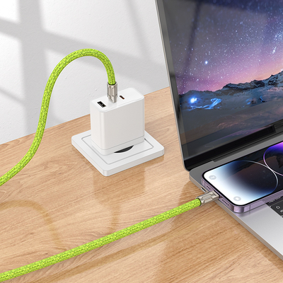 Καλώδιο Φόρτισης/Λουράκι Λαιμού Hoco GH7 USB-C to Lightning PD20W Braided Πράσινο 1.8m