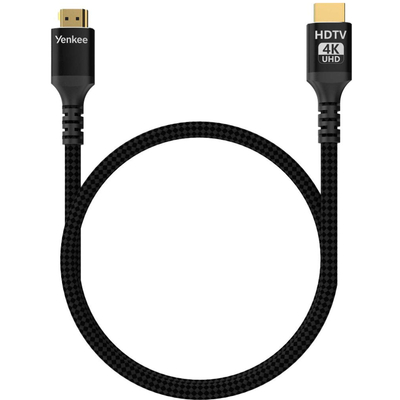 Καλώδιο HDMI Yenkee YCH 115 2.0 4K/60Hz Gold Plated Braided Μαύρο 1.5m