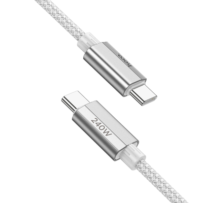 Καλώδιο Hoco U134 Primero USB-C σε USB-C 5.0A 240W Braided Γκρι 1.8m