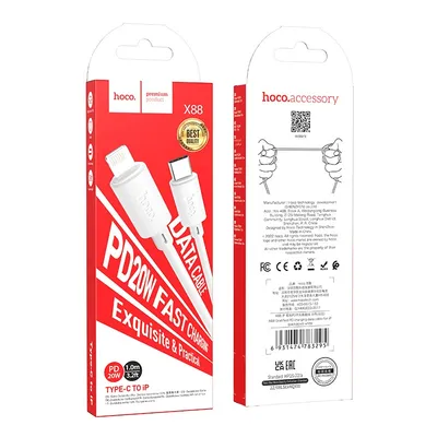 Καλώδιο Hoco X88 USB-C σε Lightning PD20W Λευκό 1m