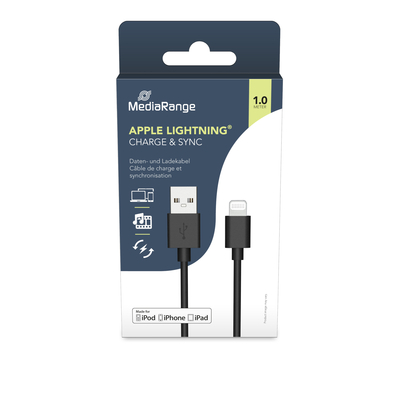 Καλώδιο MediaRange USB 2.0 A plug/Apple lightning plug (8-pin) 1.0M White (MRCS137)