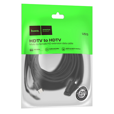Καλώδιο Προέκτασης HDMI Hoco US13 HDMI Αρσενικό σε Θηλυκό 2m Μαύρο