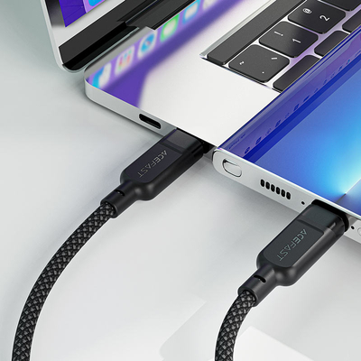 Καλώδιο Σύνδεσης Acefast C5-11 Μεταλλικό USB-C σε 2xUSB-C PD100W 20V/5A Braided Μαύρο 1.2m