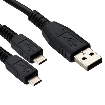 Καλώδιο σύνδεσης Ancus USB σε 2 x Micro USB Μαύρο 1m