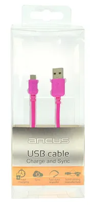 Καλώδιο σύνδεσης Ancus USB σε Micro USB με Ενισχυμένες Επαφές Braided Ρόζ 1m