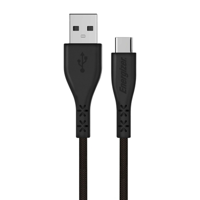 Καλώδιο σύνδεσης Energizer Lifetime Warranty USB-A σε USB-C 2.0A Μαύρο 1.2m