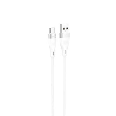 Καλώδιο σύνδεσης Hoco. DU45 Sturdy USB-A σε USB-C 3.0A για Γρήγορη Φόρτιση και Μεταφορά Δεδομένων Λευκό 1m