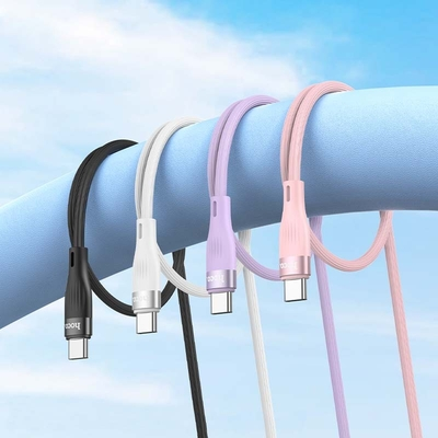 Καλώδιο σύνδεσης Hoco. DU45 Sturdy USB-A σε USB-C 3.0A για Γρήγορη Φόρτιση και Μεταφορά Δεδομένων Λευκό 1m
