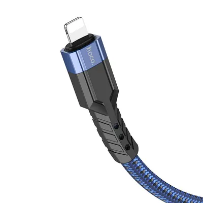 Καλώδιο Σύνδεσης Hoco U110 USB-C σε Lightning Braided PD20W 3A Υψηλής Αντοχής Braided Μπλε 1.2m