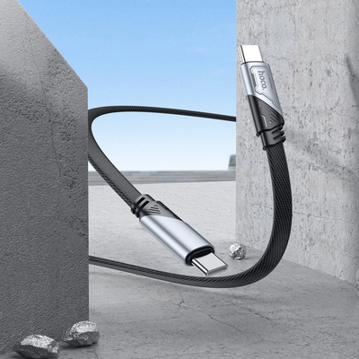 Καλώδιο σύνδεσης Hoco U119 USB-C σε USB-C 60W 3A Fast Charging Armor Style Braided Μαύρο 1.2m