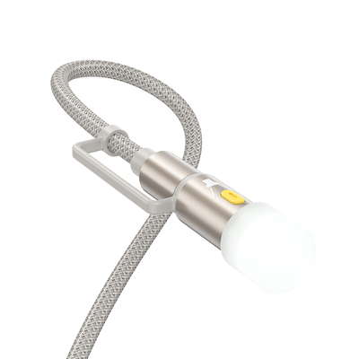 Καλώδιο σύνδεσης Hoco U138 USB-C/iP σε USB-C/Φακό 3A Braided Γκρι 1.2m