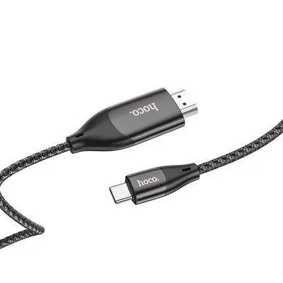 Καλώδιο σύνδεσης Hoco UA16 USB-C σε HDMI 4K 30Hz ULTRA HD Braided Γκρι 2m