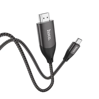 Καλώδιο σύνδεσης Hoco UA16 USB-C σε HDMI 4K 30Hz ULTRA HD Braided Γκρι 2m