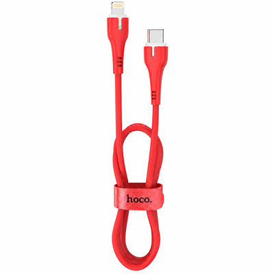 Καλώδιο σύνδεσης Hoco X45 Surplus με Ένδειξη LED USB-C σε Lightning Super Fast Charge PD18W Κόκκινο 1m