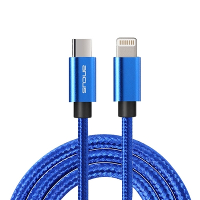 Καλώδιο Σύνδεσης και Φόρτισης Ancus Flow Plus E54 USB-C σε Lightning 2.0A με Braided Καλώδιο Μπλε 1m Με 5 Χρονια Εγγύηση