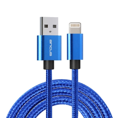 Καλώδιο Σύνδεσης και Φόρτισης Ancus Flow Plus E54 USB σε Lighting 2.0A με Braided Καλώδιο Μπλε 1m Με 5 Χρονια Εγγύηση