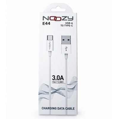 Καλώδιο Σύνδεσης και Φόρτισης Noozy Flow E44 USB-A σε USB-C 3A Λευκό 1m
