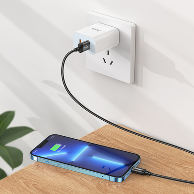 Καλώδιο σύνδεσης X89 Wind USB-A σε Lightning 2.4A Braided Μαύρο 2m