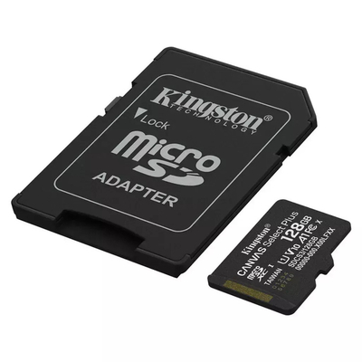 Κάρτα Μνήμης Kingston Canvas Select Plus+ MicroSDXC 128GB Class 10 με SD Adapter έως 150MB/s SDCS3/128GB