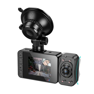 Καταγραφική Κάμερα Αυτοκινήτου Hoco. DI62 Warrior 720p HD 150mAh Ultra Wide Γωνία Λήψης 145° 2" Οθόνη με Ταυτόχρονη Καταγραφή απο 3 Κάμερες