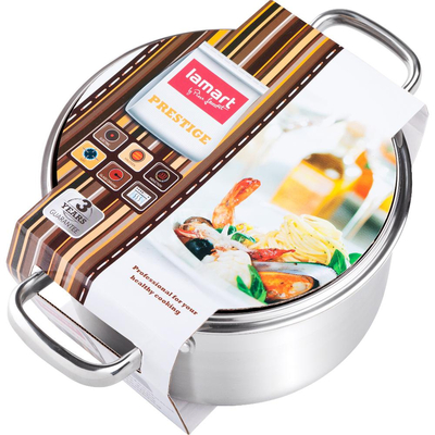Κατσαρόλα PRESTIGE SS22x12,5cm 4,6lt Stainless Steel Lamart LTSS2212