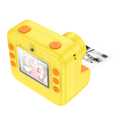 Kids Dual HD Camera Hoco DV200 με Οθόνη 2.0" 800mAh και Δυνατότητα Εκτύπωσης Φωτογραφιών Κίτρινη-Πορτοκαλί