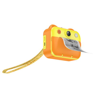 Kids Dual HD Camera Hoco DV204 με Οθόνη 2.4" 1200mAh και Δυνατότητα Εκτύπωσης Φωτογραφιών Κίτρινη-Πορτοκαλί