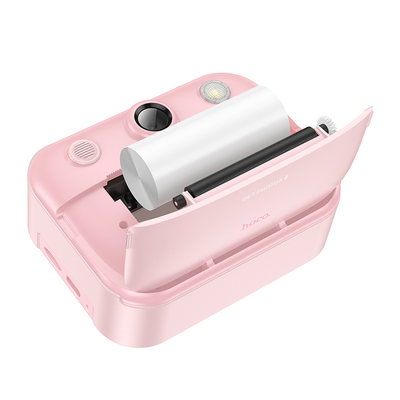 Kids Dual HD Camera Hoco DV204 με Οθόνη 2.4" 1200mAh και Δυνατότητα Εκτύπωσης Φωτογραφιών Ροζ