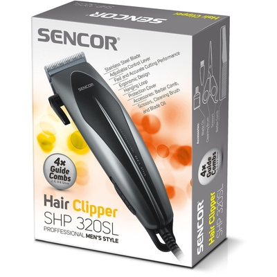 Κουρευτική Μηχανή Ρεύματος Sencor SHP 320SL με 4 Εξαρτήματα  Γκρι