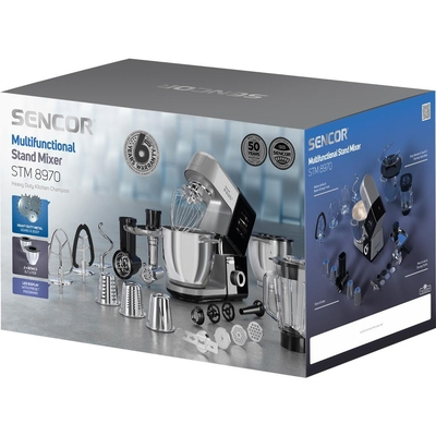 Κουζινομηχανή 8 Ταχυτήτων 6 in 1 6,7lt 1800W Sencor STM 8970 PAUL 3 Μαύρο/Ασημί