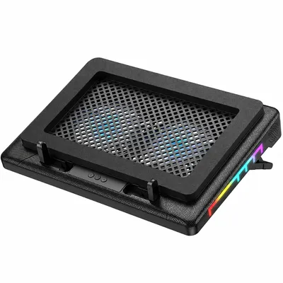 Laptop Cooler Hoco GA7 με 2 Ανεμιστηράκια 4 Επιπέδων Έντασης για Φορητούς Υπολογιστές έως 17" Μαύρο με RGB Φωτισμό