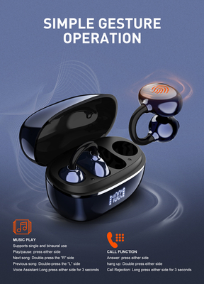 LDNIO earphones με θήκη φόρτισης T09, OWS, Φ10mm, 35/400mAh, μπλε