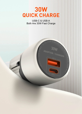 LDNIO φορτιστής τοίχου Q2319 με καλώδιο Lightning, EU/UK/US/AU βύσμα, USB/USB-C, 30W, γκρι