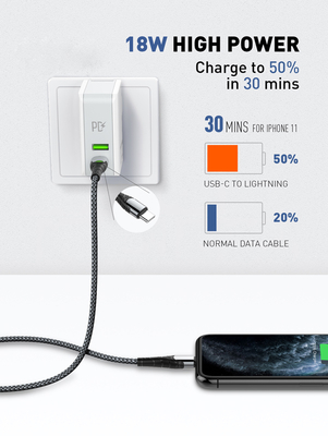 LDNIO καλώδιο Lightning σε USB-C LC111, 30W PD, 1m, γκρι