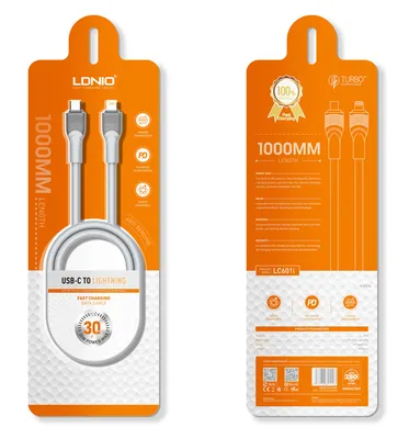 LDNIO καλώδιο Lightning σε USB-C LC601I, 30W PD, 1m, γκρι