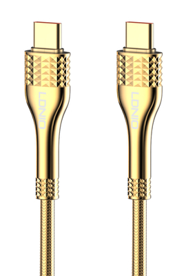 LDNIO καλώδιο USB-C σε USB-C LC651C, 65W, 1m, χρυσό