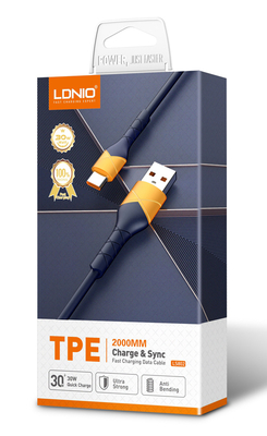 LDNIO καλώδιο USB-C σε USB LS802, 30W, 2m, λευκό