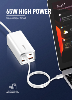 LDNIO σταθμός φόρτισης A4610C, 2x USB-C & 2x USB, 65W, PD/QC, λευκός